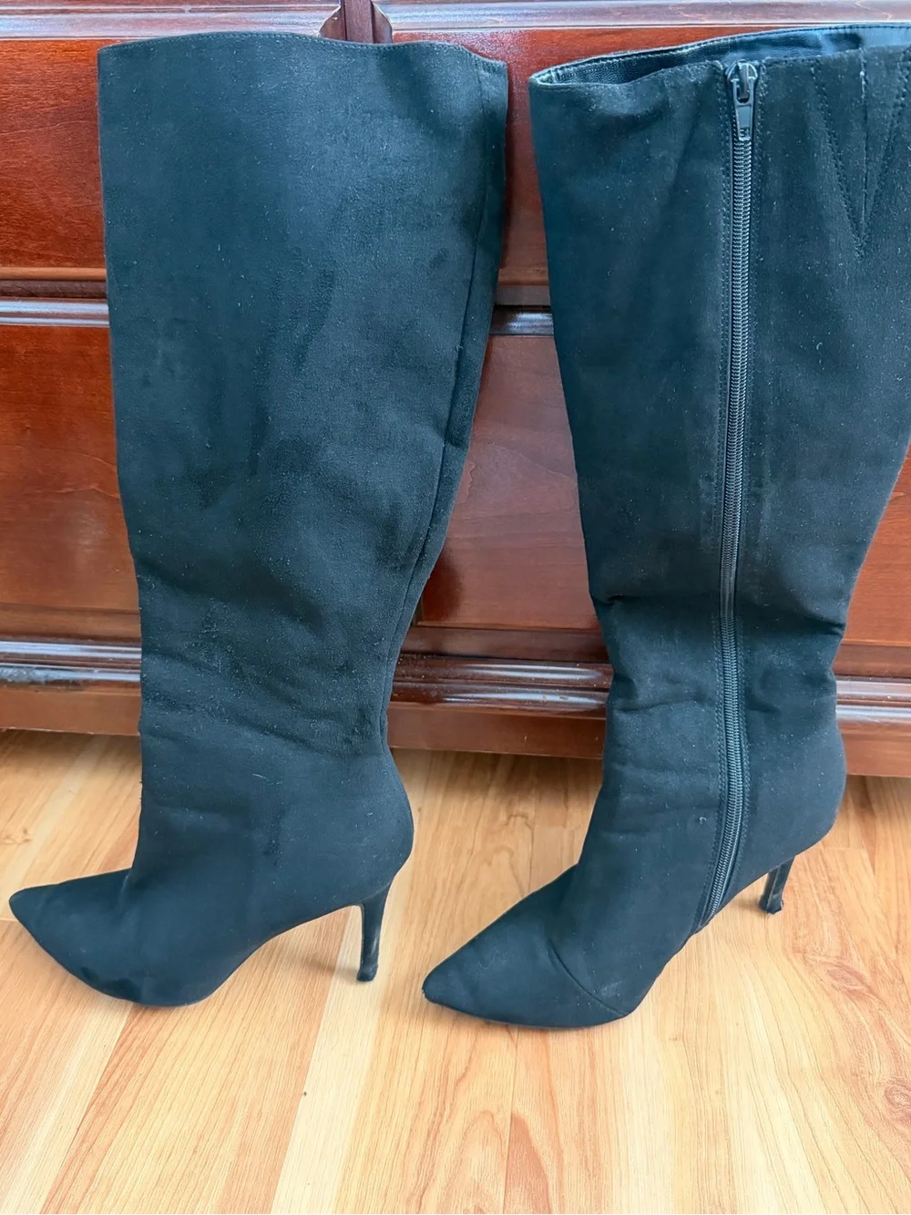 INC International Concepts Black Over-The-Knee Pointed-Toe Stiletto Boots